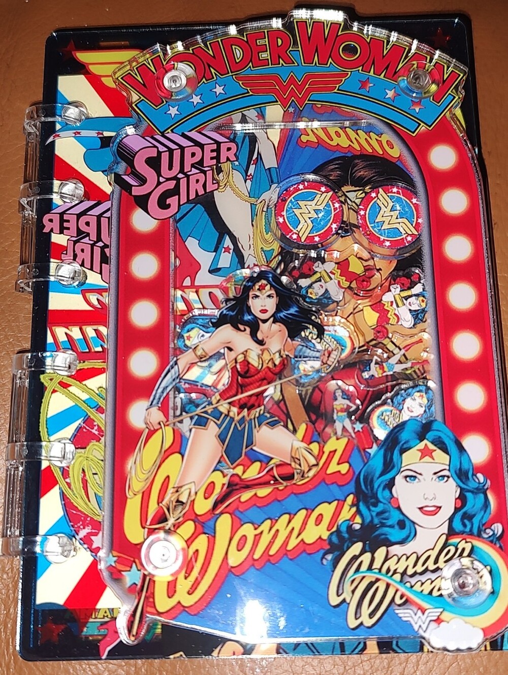 New! A7 Wonder Woman Acrylic Shaker Notebook With Paper